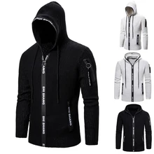 Men's Casual Slim-fitting Cardigan Zipper Hooded Sweater Jacket