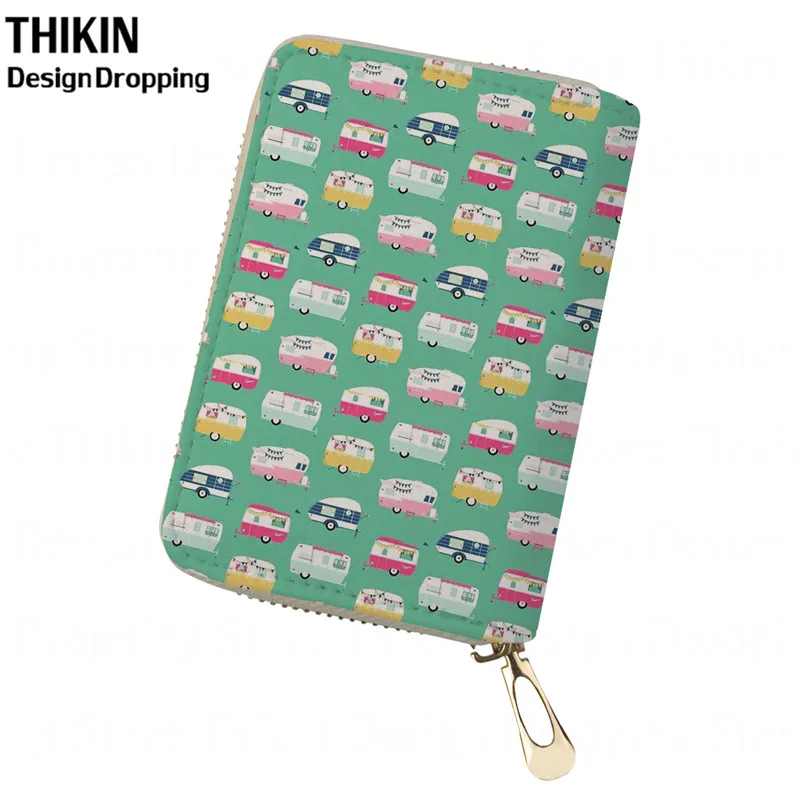THIKIN Happy Camper для девочек принт с Обложка паспорта из искусственной кожи женщин