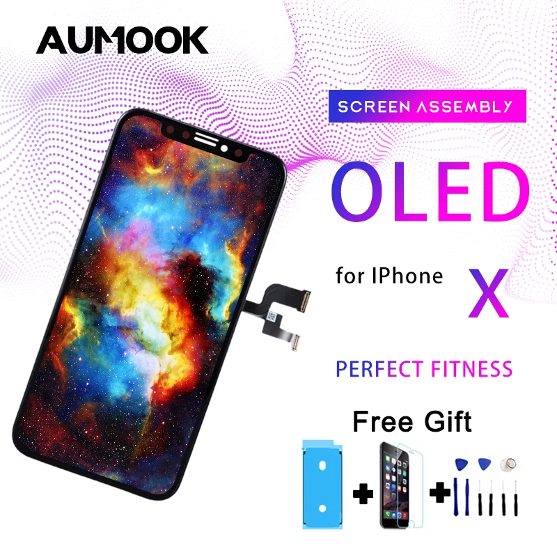 Премиум качество для IPhone X OLED AMOLED ЖК-дисплей 3D сенсорный экран дигитайзер ЖК для IPhone X запасные части для сборки