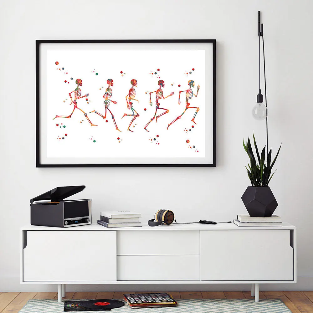 Spine Watercolor Print Skeletal System Medical Art Science Art Neurology Art