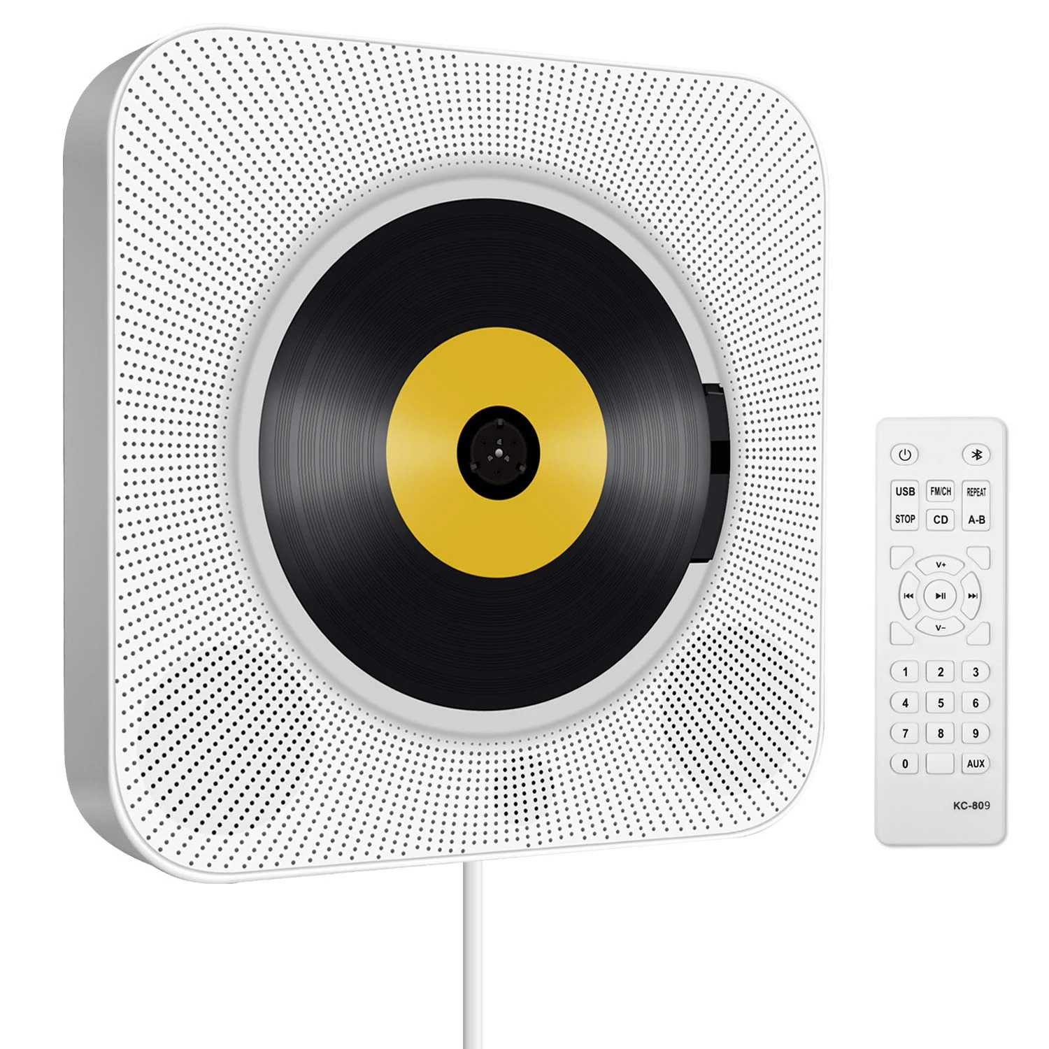 

Wall-Mounted Bluetooth CD Player Remote Control FM Radio Built-In HiFi Bluetooth Portable Home Audio Boombox