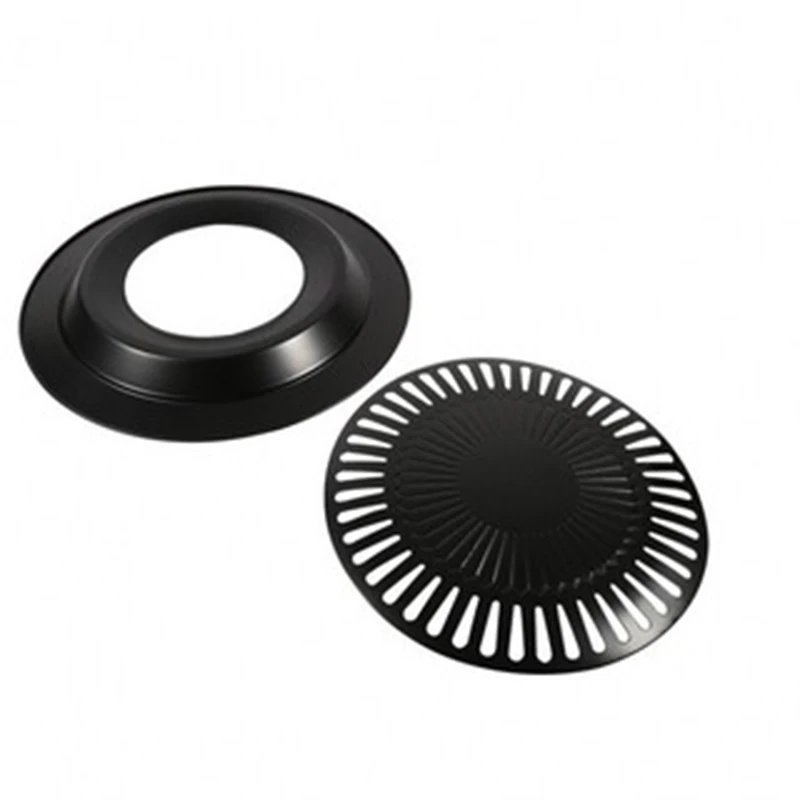 1Pcs Korean Barbecue Plate Round Iron BBQ Grill Plate Smokeless Non-Stick Gas Stove BBQ Roasting Cooking Tool Sets