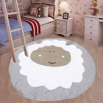 

Play Mat Round Carpet Game Cartoon Pure Cotton Crawling Mat For Children Sheep Mat Blanket Carpet Children's Room Decorations