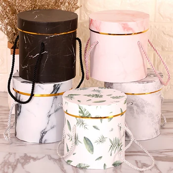 

Gift Box Bouquet Hug Bucket Flower Gift Packaging Box Cylindrical Flower Box Portable Round Flower Bucket Bouquet Packaging Box