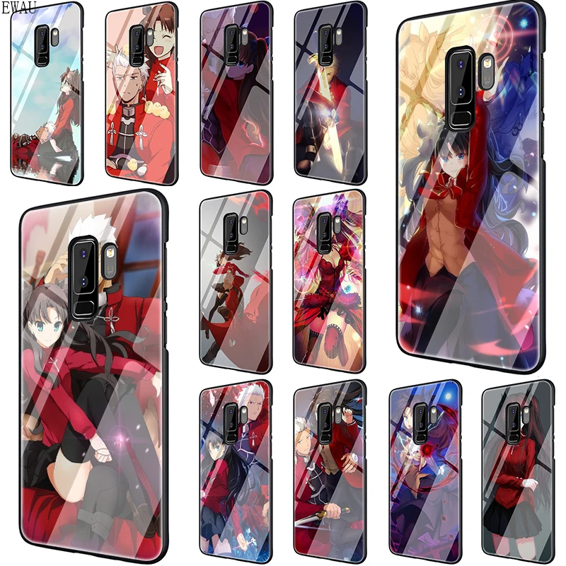 

EWAU Fate Stay Night Rin Tohsaka & Archer Tempered Glass phone case for Samsung S7 S8 S9 S10 Note 8 9 10 plus A10 20 30 40 50 60 70