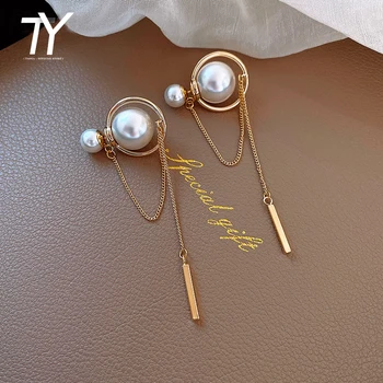 

2020 new fashion report pearl Tassel Earrings classic Korean women jewelry trend party Earrings sexy dress up student Earrings