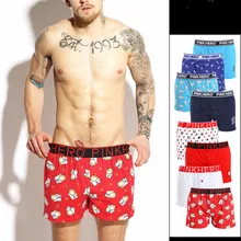Розовый герой, мужское нижнее белье, боксеры, хлопковые трусы, свободные, удобные, Мужская домашняя одежда, шорты с принтом, стильные мужские трусы