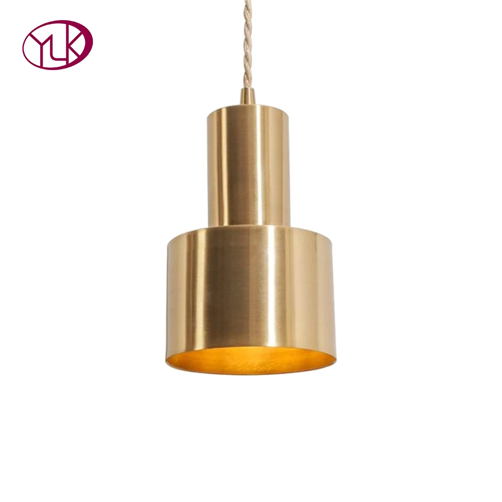 

Modern Gold Single Light Pendant Lights For Dining Room Polished Copper Home Lighting Fixtures LED Cristal Pendant Lamp