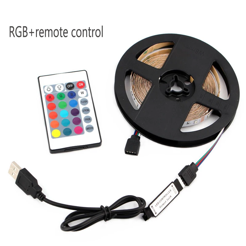 USB Светодиодная лента лампа RGB 3528SMD DC5V гибкий светильник Диодная лента ТВ гирлянда подсветка украшения неоновые лампы Водонепроницаемый 204