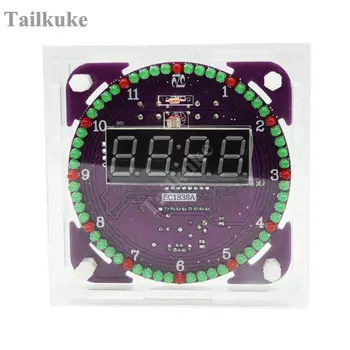 

Light Control Chinese and English Audio Time Music Rotating Electronic Clock Diy Kit Ds3231 High Precision Travel Time