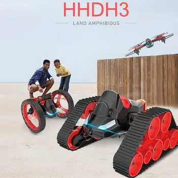 

3 In 1 Drone Quadcopter Toy with Camera 2.4GHZ 6-Axises Bounce RC Car Tank Gifts for Kids S7JN