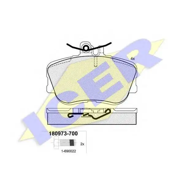 Disc pads front MB W202 1.8-2.8/2.0D-2.5TD 93 ICER 18 |
