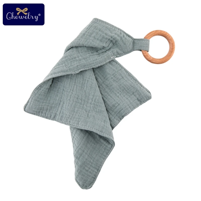 Green bibs 1 шт. деревянный Прорезыватель заячьи ушки деревянные кольца детский браслет нагрудник мягкая смесь из чистого хлопка марлевые нагрудники Burp полотенце для детей DIY продукты - Цвет: Green bibs