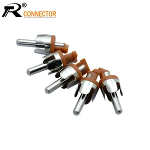 1pcs  Wire Connector brown&white color RCA Lotus Plug RCA Male Connector Panel Mount Chassis Audio Socket Solder