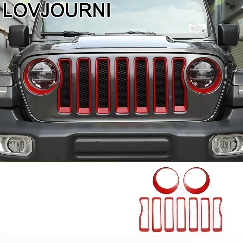 Grille Door Exterior Automovil Decorative Chromium Modified Covers Accessories Mouldings Parts Modification 18 FOR JEEP Wrangler |