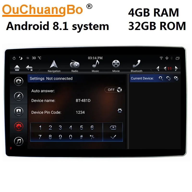 Ouchuangbo android 8,1 мультимедийный плеер gps навигация Универсальный Автомобильный магнитофон 1080P видео Поддержка 4 Гб ram 32 Гб rom
