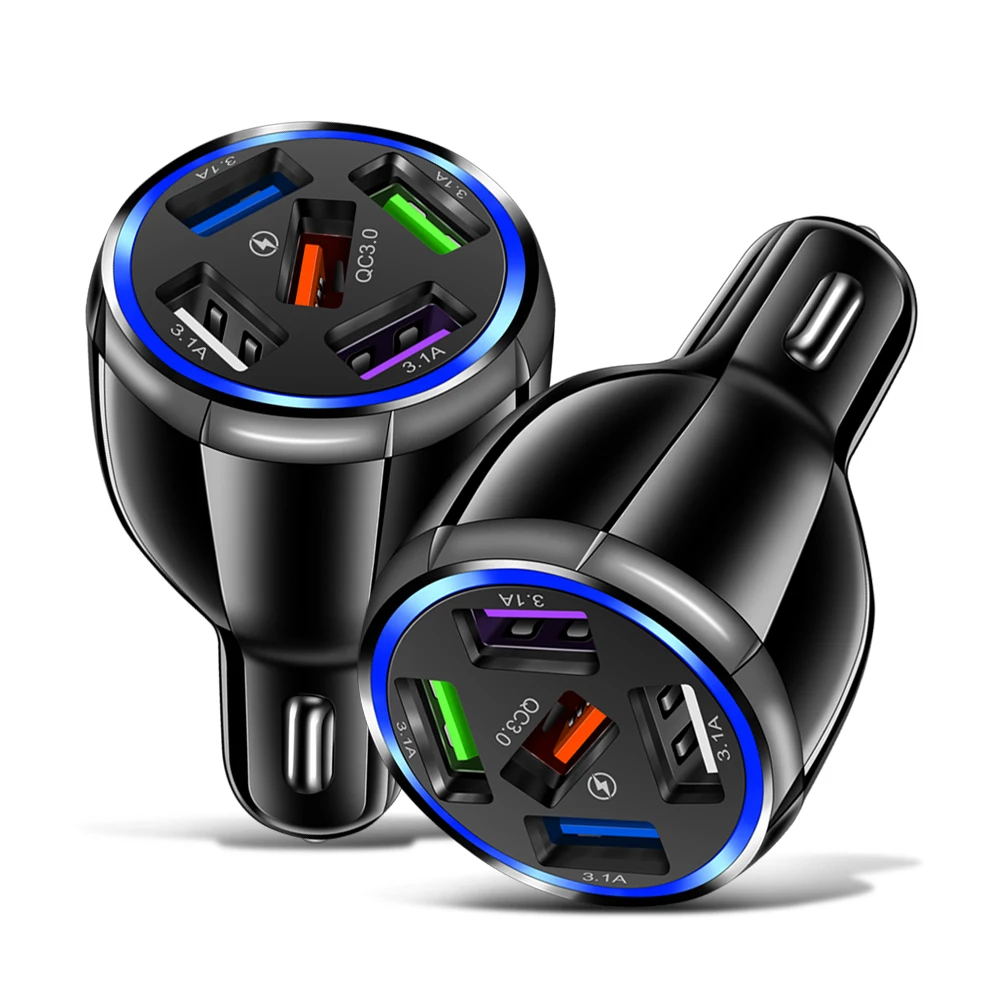 Quick Charge 3.0 Car Charger Mobile 5 Port Usb Quick Car Charger