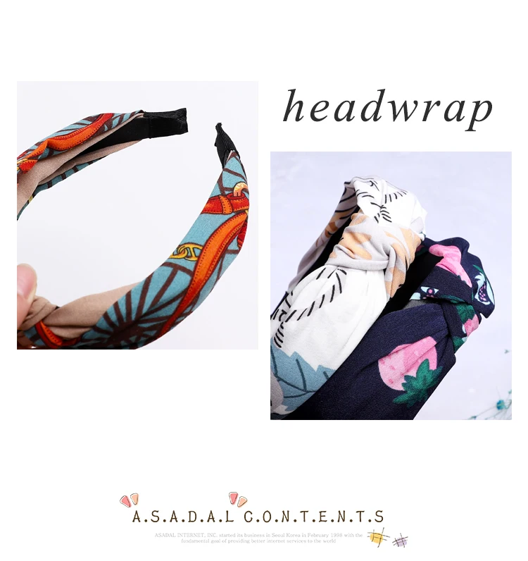 Цветочный узел повязки для женщин девочек ремешки для волос корейский ободок для волос модные аксессуары для волос обруч инструменты для укладки 14 цветов