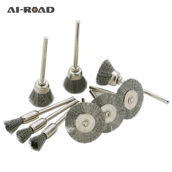 

45Pc Mini Stainless Steel Wire Cup Mix Brush Polishing Brush Set Fits Dremel Rotary Tool Metal Polishing Abrasive Tools