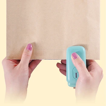 

Household 2 In1 Mini Hand Portable Pressure Sliding Lid Sealer Sealing Machine Small Express Food Packaging Bag Plastic Bag Clip