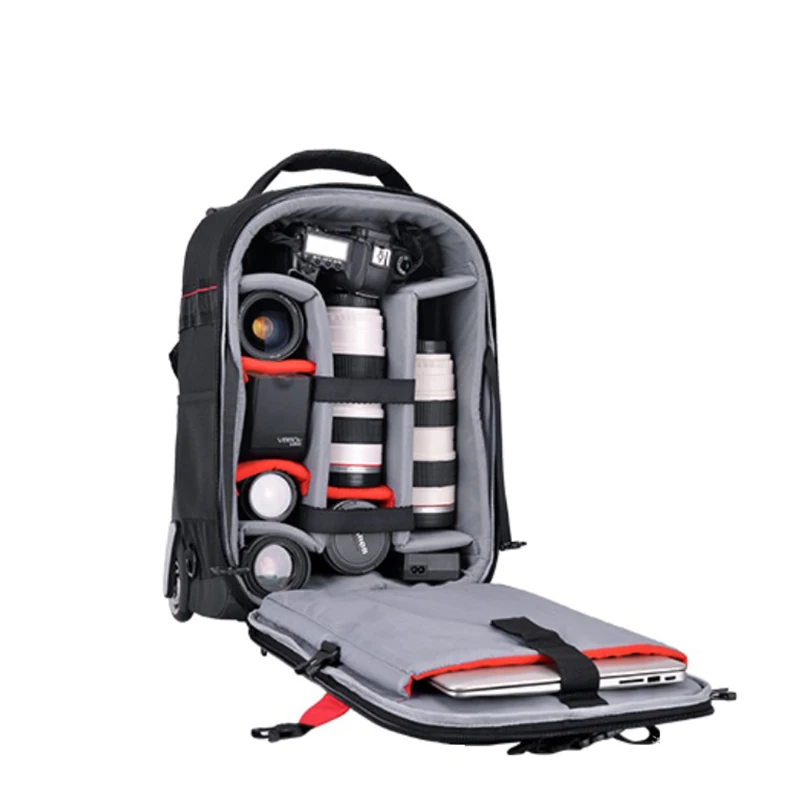 Travel Bag Pull Bar Suitcase Waterproof Professional DSLR Camera Suitcase Bag Video Photo Digital Camera Trolley Backpack On Wheels travel bag pull bar suitcase