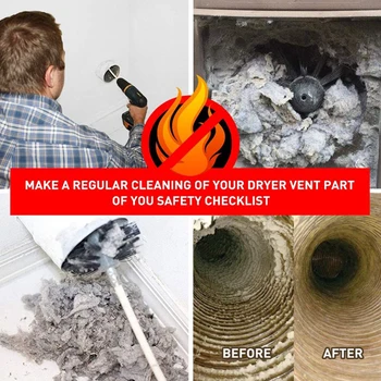

Deal Dryer Vent Cleaning Brush Duct Brush Cleaner Kit, Fireplace Chimney Brushes Lint Remover