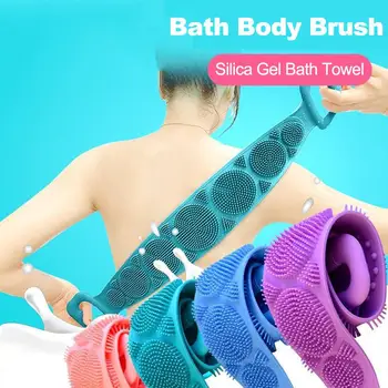 

Magic Silicone Shower Brushes Bath Towels Bath Belt Rubbing Back Mud Peeling Body Massage Shower Extended Scrubber Skin Clean