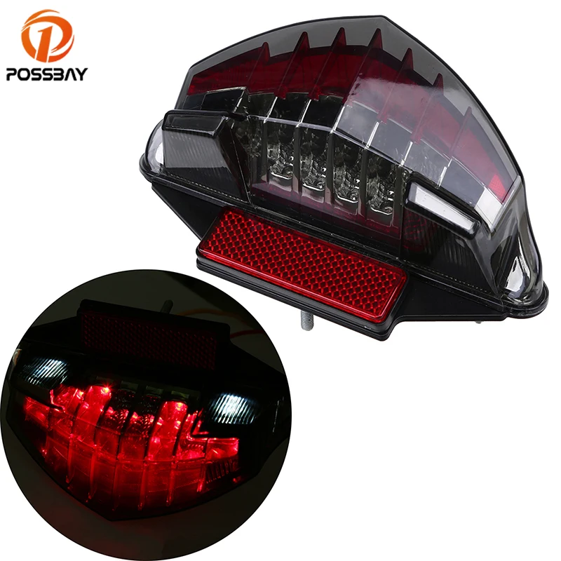 Задний фонарь POSSBAY для мотоцикла задний с указателем поворота светодиод 12 В стоп