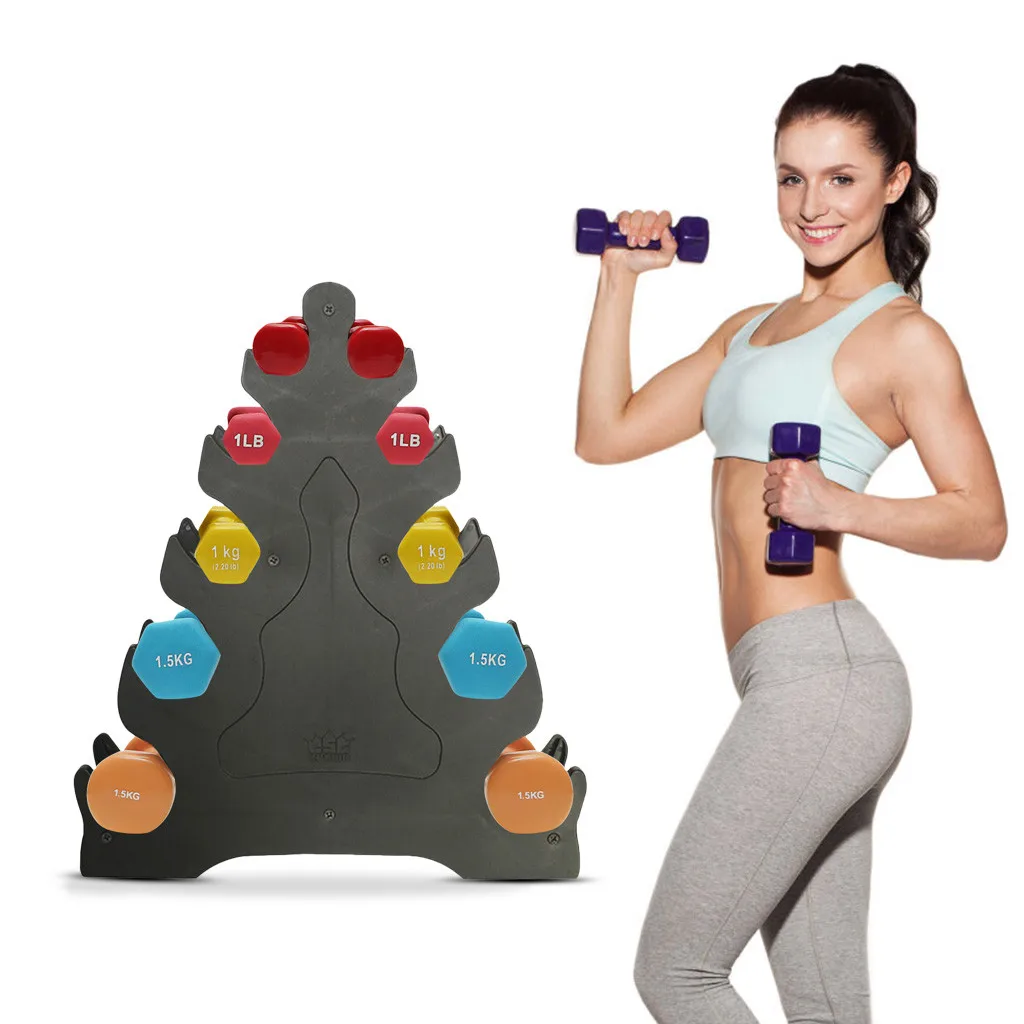 3 layer dumbbell rack Portable Home 5 Tier Dumbbell Holder Gym Exercise Weight Tower Black|Стеллажи| |