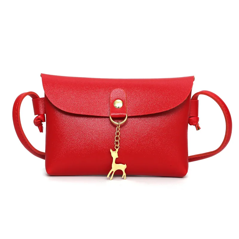 

2019 New Style Mini Square Sling Bag Cute Deer Tassels Magnetic Snap Shoulder WOMEN'S Bag