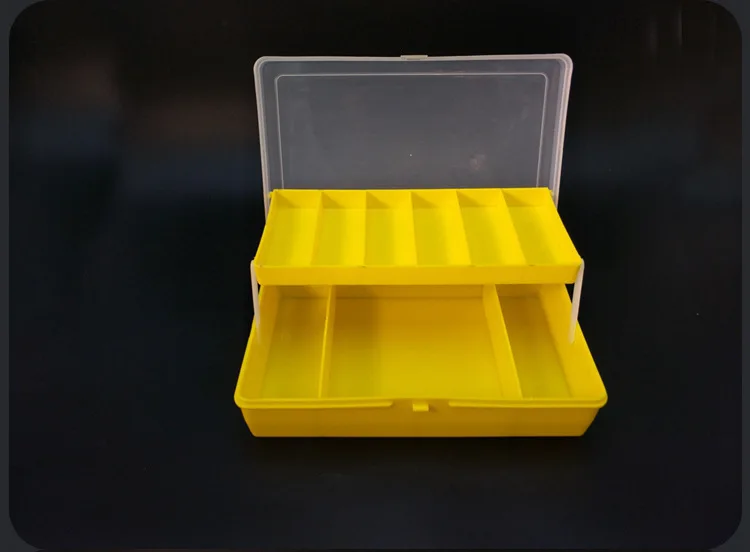Hebei Cross Border Lure Box Transparent Plastic Double Layer Lure Storage Box Small Folding Bait Fishing Gear Wholesale