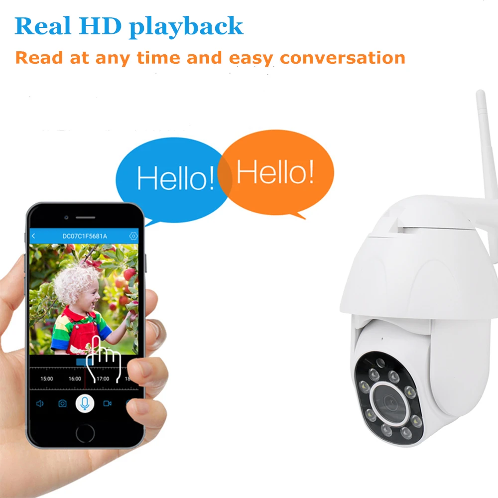 HD 1080P PTZ Wifi IP камера полноцветная ночного видения уличная скорость наклона купола