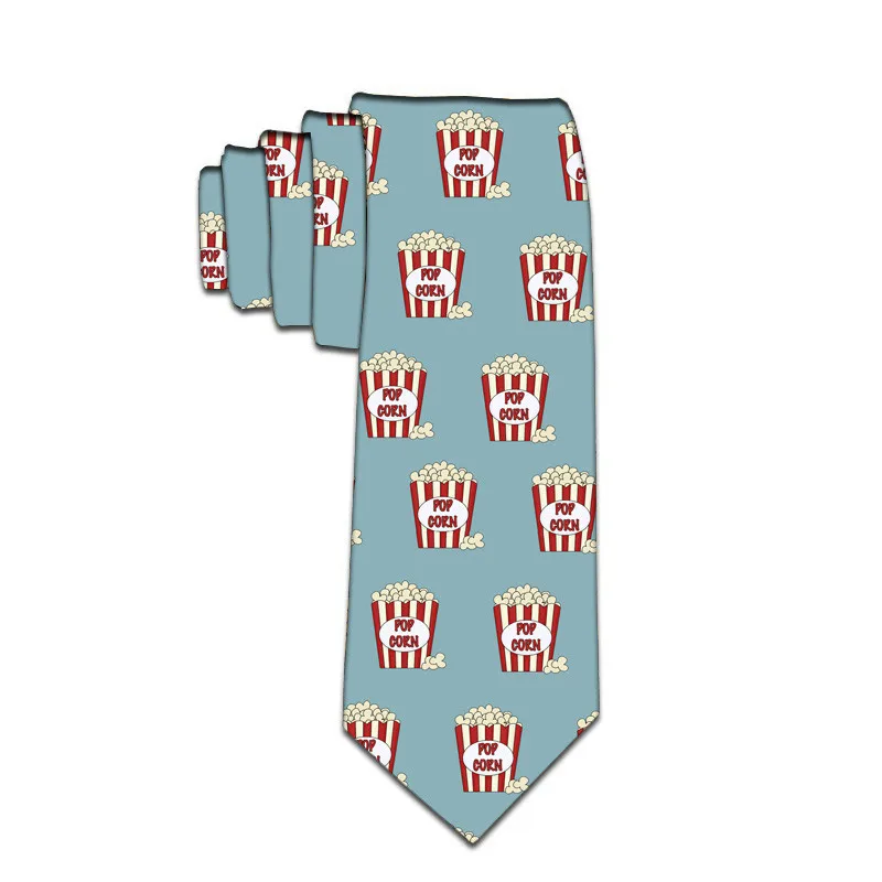 Для мужчин веселое Harajuku полиэстер галстуки Шея галстук-бабочка печать Галстуки для Для мужчин 8 см; Яркие тонкие вечерние аксессуары Gravatas галстуки 8S-LD51