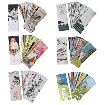 

30pcs Creative Chinese Style & World famous buildings Paper Bookmarks Painting Cards Retro Boxed Bookmark Commemorative Gifts