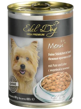 

EDEL DOG EDEL DOG for adult dogs of all breeds with turkey and liver in sauce 400g