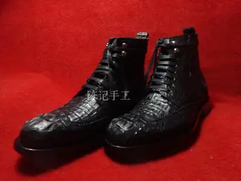 

Men Formal Shoes Cattle Leather Customize Formal Shoes Handmade Luxury Pointed-toe Short Crocodile Leather Pointed Toe Ankle