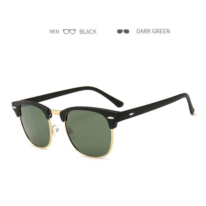 Классические поляризационные солнцезащитные очки для женщин, модные круглые солнцезащитные очки, Ретро стиль, фирменный дизайн, полуоправа, очки для женщин, Oculos De Sol - Цвет линз: DARK GREEN 02