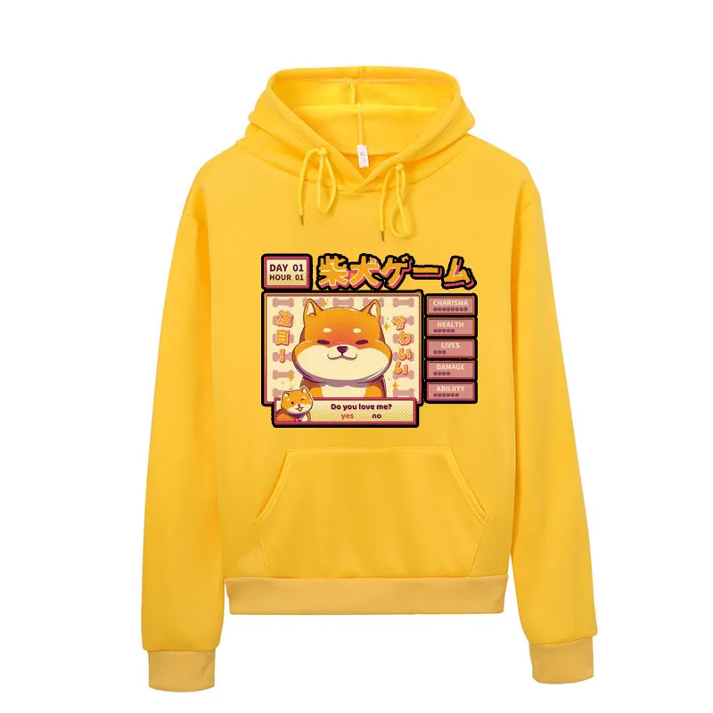 Женская толстовка с капюшоном в стиле Харадзюку, Kawaii, милая Толстовка с принтом shiba Inu Doge, корейский уличный хлопковый топ, эстетическая толстовка с капюшоном в японском стиле