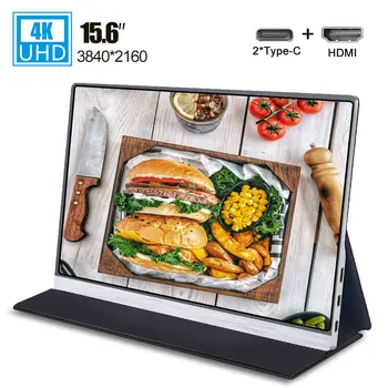 

15.6 inch 4K portable monitor 3840X2160 thin display witn type c ips screen Dual speakers for Bank laptop phone computer NS xBOX