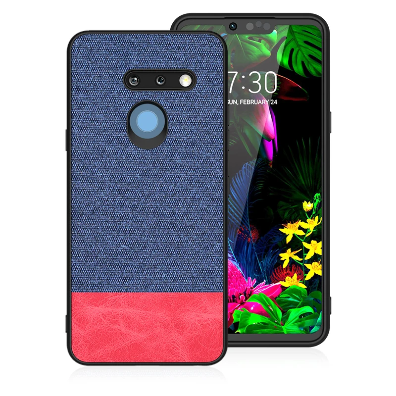 Red Blue Для Lg противоударный тканевый задний Чехол Силиконовый мягкий защитный чехол для Stylo5 G8 ThinQ K40 V40 мобильный чехол s - Color: Red Blue