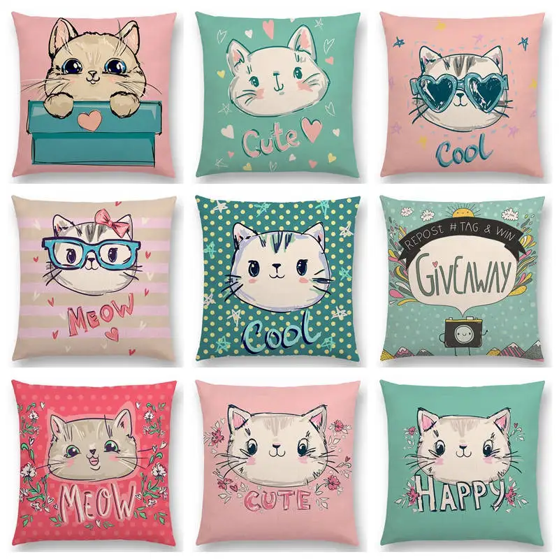 Милая кошка милые Мультяшные животные милый дом теплые слова кролик счастливое