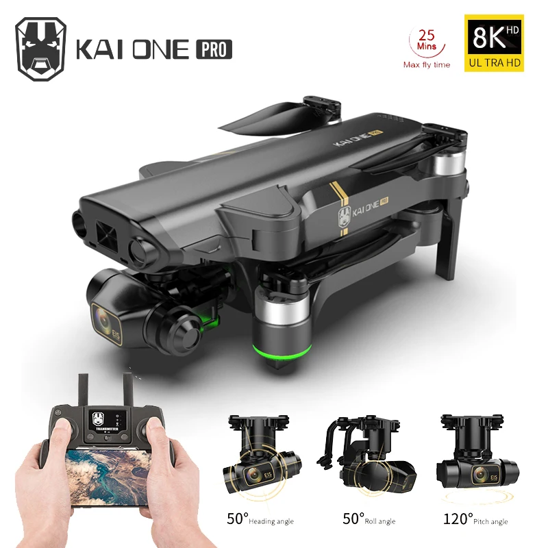 2021 New KAI ONE Pro GPS Drone 8K HD Camera 3-Axis Gimbal Professional Anti-Shake Photography Brushless Foldable Quadcopter Toy