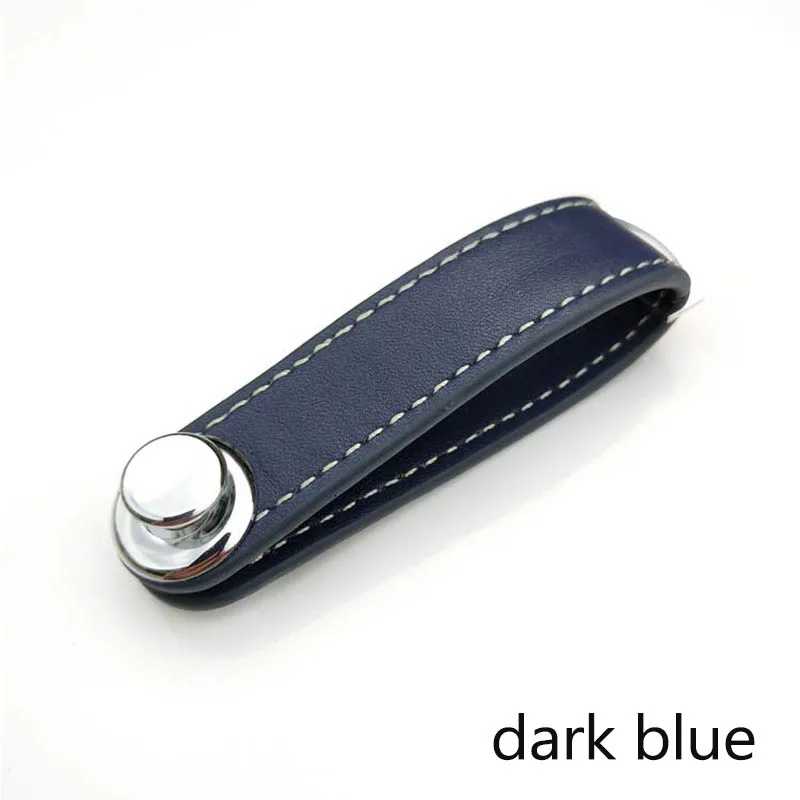 dark blue 1 шт. кожаный держатель карманное кольцо Органайзер Кошелек EDC Шестерня брелок хороший подарок - Цвет: dark blue