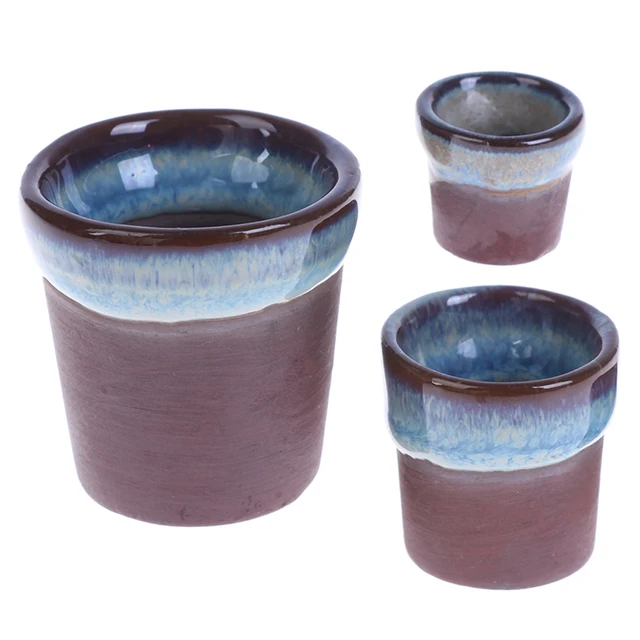 1PC Mini Ceramics Flowerpot Simulation Garden Flower Pot Model Toy For 1:12/1:6 Dollhouse Miniature Doll Houses Accessories 3