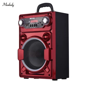 

Muslady KL-709 Portable Wireless BT Speaker Colorful LED Light Built-in Rechargeable Battery With Memory Card Slot USB