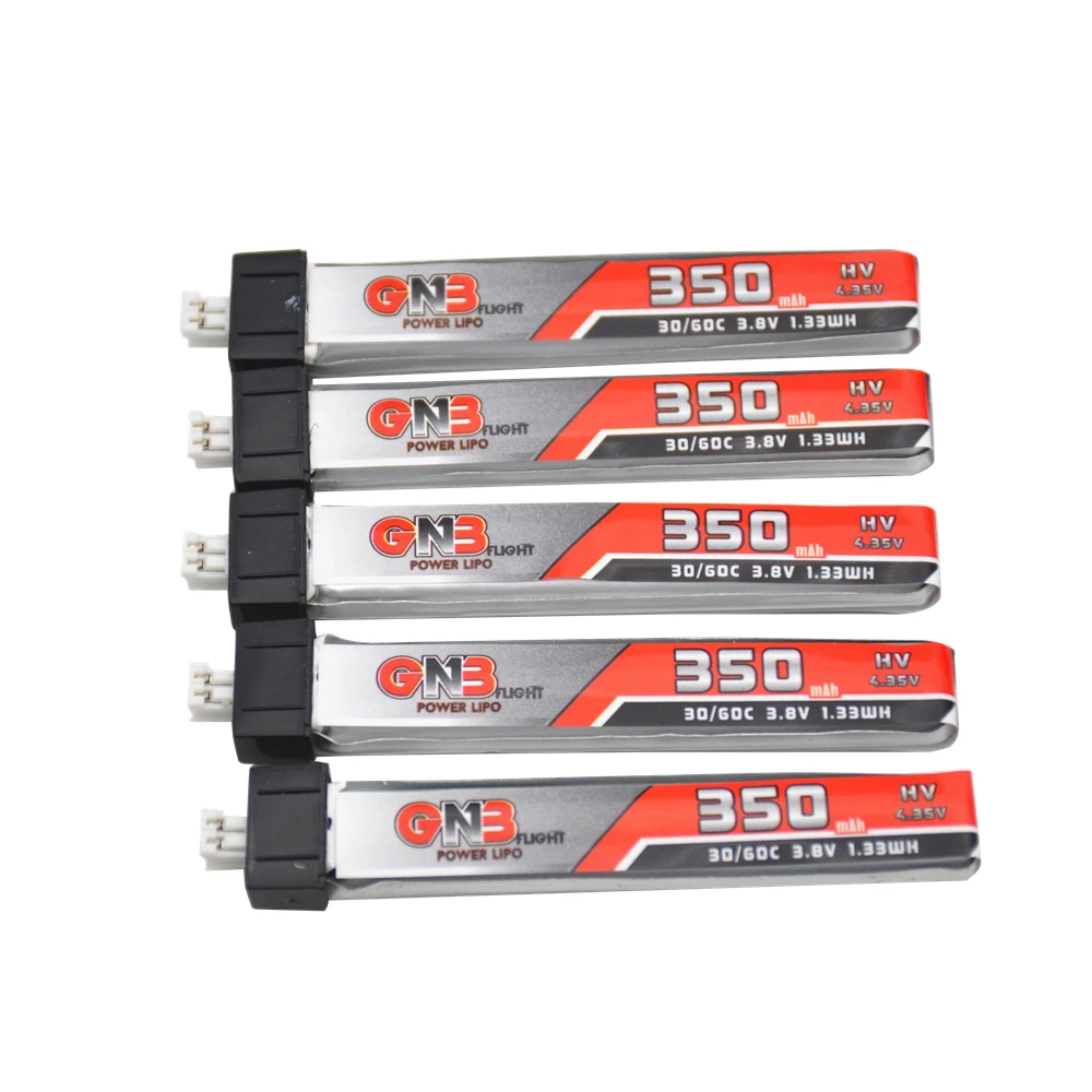 5PCS with PH2.0 Plug 5 шт. GNB 350mAh 3,8 V 30C/60C HV Lipo батарея PH2.0 разъем для US65 UK65 индуктивности FPV Beta65S URUAV UR65 Mobula 7 Whoop Drone - Цвет: 5PCS with PH2.0 Plug
