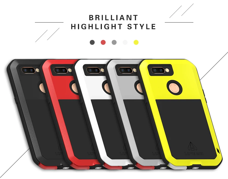 Алюминиевый металлический чехол LOVE MEI для OPPO R11s, мощный защитный противоударный водонепроницаемый чехол для OPPO R11s(6,01 дюйма