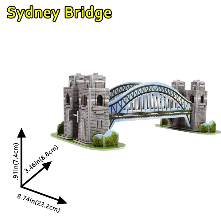 SydneyHarbour Bridge Sydney harbay мост 3D головоломка Сборная модель игрушки для детей мир паззл с архитектурой детская игрушка Путешествия Подарочные сувениры - Цвет: SydneyHarbour Bridge