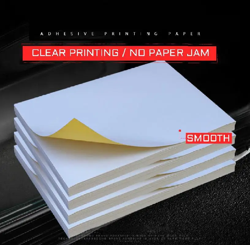 100 Sheets / Pack A4 Kraft Paper Sticker Sticker Adhesive Paper Promotional For Laser Printing Printer Packaging Label
