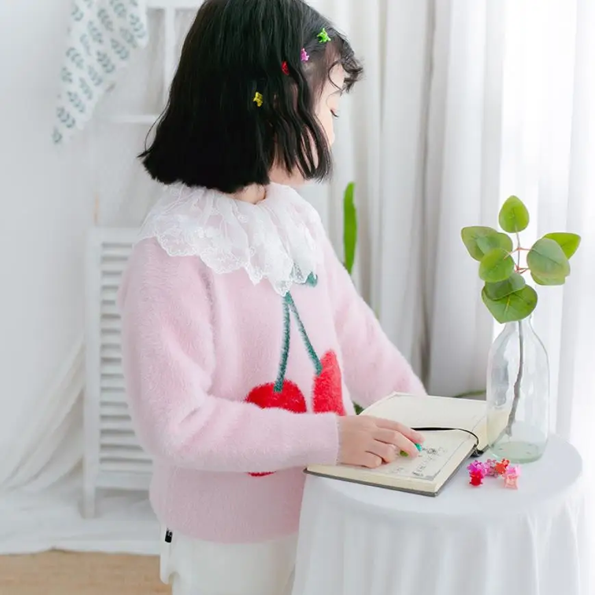 Children Warm Wool Sweaters Baby Clothes Knitted Top Winter Toddler Girl Pullover For Girls Leisure Kids Thick Christmas Outwear | Мать и